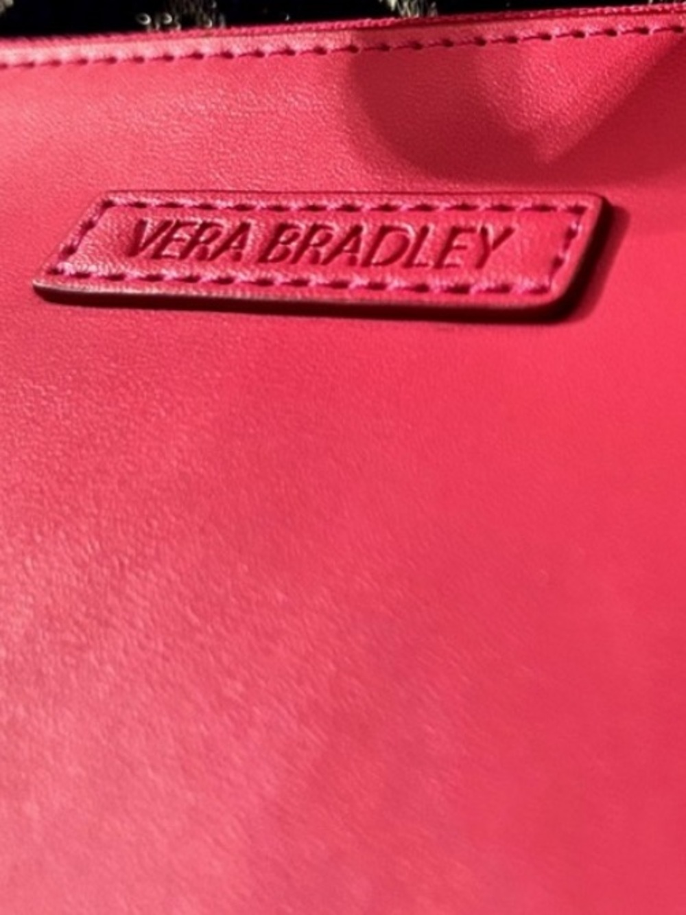 Vera Bradley Vibrant Pink , White and Red Leather Wristlet NWOT - Picture 8 of 9